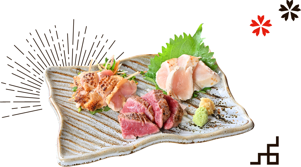 たたきをつまみ、酒を呑む。